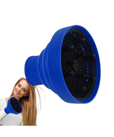 Nxbuynef Hair Dryer Vent Hood | Silicone Foldable Blow Dryer Nozzle Heat Resistant - Soft Blow Dryer Accessory Multifunctional Hair Styling Supplies for Girls blue