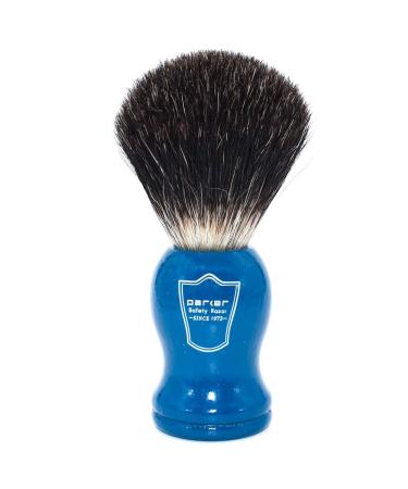 Parker Safety Razor 100% Black Badger Bristle Shaving Brush with Blue Wooden Handle - Brush including stand - Buy Online on GoSupps.com