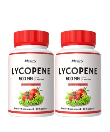 Mysurty Lycopene Supplements for Men | lycopene Supplement | Lycopene 500mg | Capsules for Men & Women - 60 Capsules (Pack 2)
