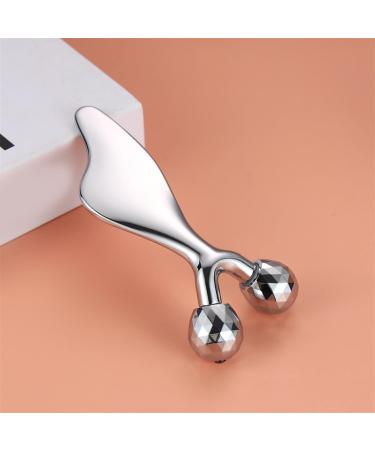 3D Facial Massager Body Slimming Roller Double-Sided Rolling Metal Ball Design Skin Care Massager with Gua Sha Function Ideal for Facial Care and Stress Relief - Buy Online on GoSupps.com