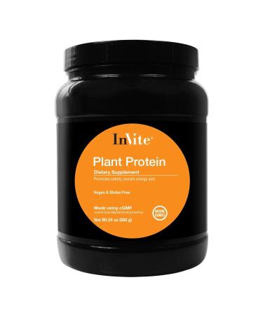 Invite Health Plant Protein Vanilla - Promotes Satiety - Boosts Energy - Supports Lean Muscle Mass - 24Grams (Approx. 1 Scoop) - 20 Servings