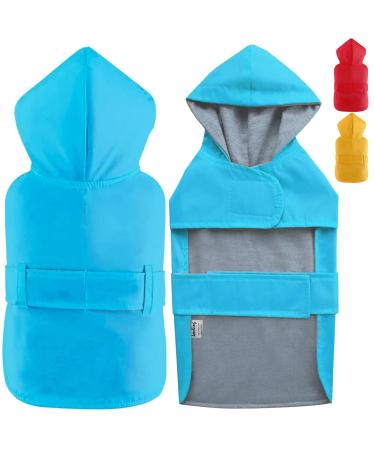 Leaving hundred coat with soft lining rain jacket waterproof raincoat dog for small medium and large dogs length 11 to 71 blue XS XS blue