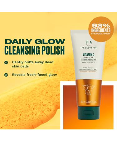 Vitamin C Daily Glow Cleansing Polish - 100 ML | Brighten Dull Skin Remove Dead Skin Cells | The Body Shop - International Shipping Available - Buy Online on GoSupps.com