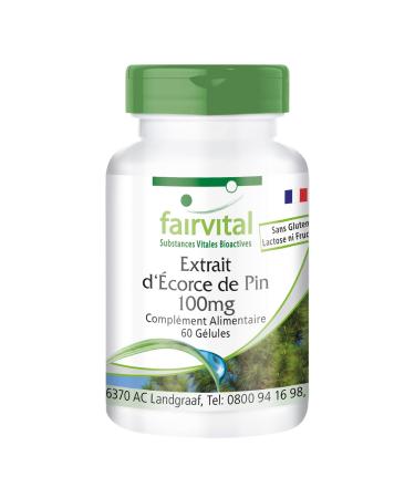 Fairvital | Pine bark extract 100mg VEGAN - Highly dosed - 60 capsules - 95% proanthocyanidins