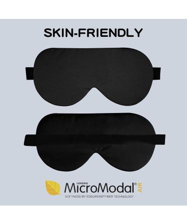 Pacearm Modal Sleep Mask - Soft & Comfortable Eye Mask for Men and Women - Adjustable Strap - Black - Buy Online on GoSupps.com