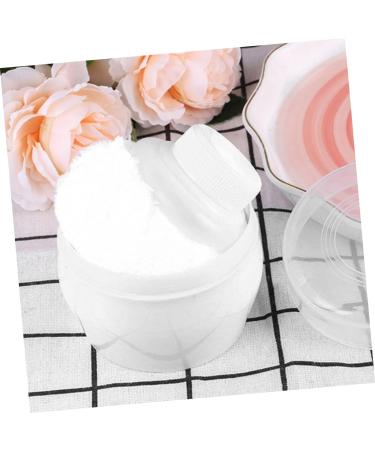 Beatifufu 2 Sets Baby Plush Puff Transparent Baby Powder Boxes Dry Powder Puffs Makeup Puffs Talcum Filling PP Baby Container - Buy Online on GoSupps.com