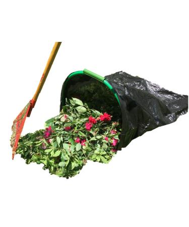Leaf Gulp Lawn Bag Holder For 39 Gallon PLASTIC or 33 Gallon compostable BIO-BAGS Leaf Bags. Hands-Free Bagging. Just "Sweep" Yard and Garden Leaves or Debris. Made in USA