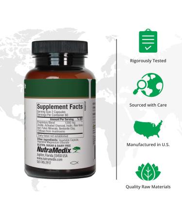 NutraMedix Binder Plus - Toxin Binder & Detoxifier with Prebiotics Antioxidants Aloe Vera & Charcoal (120 Capsules) - International Shipping Available - Buy Online on GoSupps.com