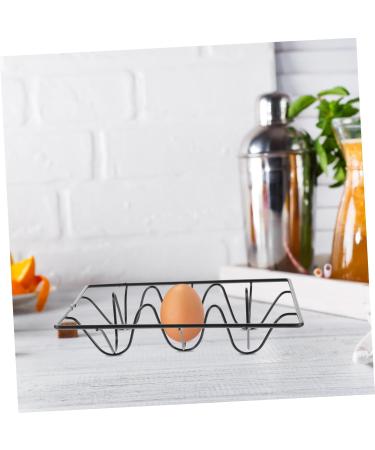 Ciieeo Egg Holder Dispenser Egg Tray Kickstand Egg Holder for Refrigerator Egg Rack for Refrigerator Storage Basket Household 18.00X12.00X3.50CM Black - Buy Online on GoSupps.com