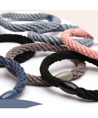 Buy Sioppkik 12-Piece Cotton Hair Ties - Braided Elastic Bands for Thick & Curly Hair | Durable Hair Jewelry (Mixed Colors) - International Shipping Available - Buy Online on GoSupps.com
