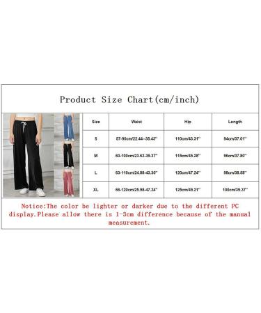 Shop Hansee Clearance Women's Casual Yoga Pants Elastic Waist Wide Leg Breathable Cotton Perfect for Summer & Beach Regular Fit Monochrome Blue - Buy Online on GoSupps.com
