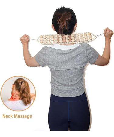 Eco Beech Wood Massage Roller & Extra Gun Roller - Self-Massage Device for Neck Back Legs & Cellulite Relief | Sustainable Wood - Buy Online on GoSupps.com