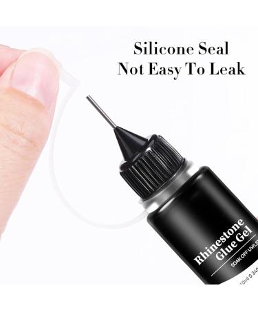Adhesive Rhinestone Glue 10ml with Needle Tip Strong Waiting for 3D Decorations | Durable Nail Gliding for Beginners Professional Salon Home Travel Manicure and Creative Nail - Buy Online on GoSupps.com