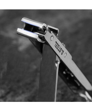 Portable Ultra Nail Clipper - Stainless Steel Wide Jaw Opening | Curved Fingernail Clippers | Foldable Nail Cutters for Thick Nails Ultra Slim Folding Safety Lock Wide Jaw Opening - Buy Online on GoSupps.com