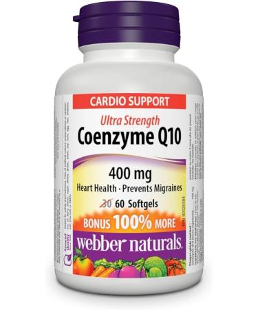 Webber Naturals Coenzyme Q10 (CoQ10) 400mg 60 Softgels & Vitamin D3 2500 IU Extra Strength 180 Softgels For Healthy Bones Teeth and Helps Prevent Vitamin D Deficiency - Buy Online on GoSupps.com