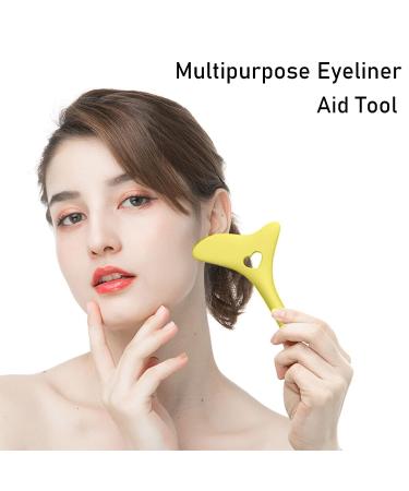 2pcs Silicone Eyeliner Stencils | Winged Tip & Eyebrow Pencil Aid | Reusable Smoky Eye Makeup Tool Kit | Quick Stencil Molds in Yellow - Buy Online on GoSupps.com