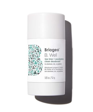 Briogeo B. Well Tea Tree + Eucalyptus Clean Deodorant | Plant-Based | Aluminum  Vegan & Cruelty-Free | 1.83 Ounce