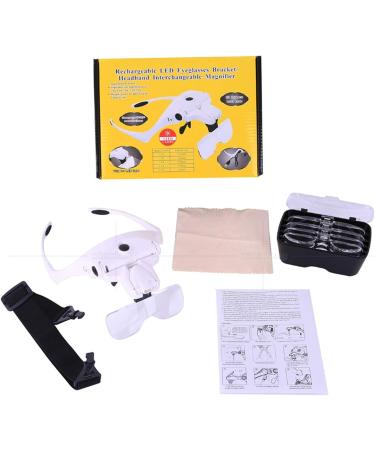 Multi-Functional LED Head Mounted Magnifying Glass Headband Magnifier with 5 Replaceable Lenses 1X-3.5X Auxiliary Lens Chaser of Light - Buy Online on GoSupps.com