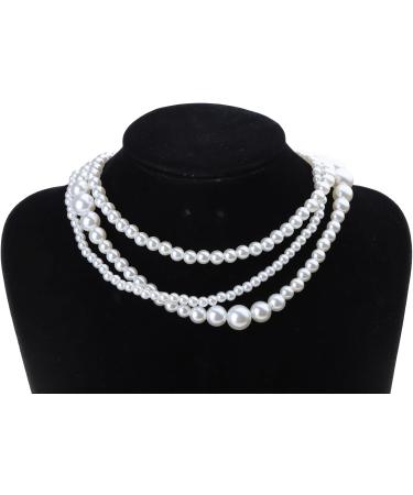 Oralgos Multi-Layer Pearl Choker Necklace for Women | Elegant Imitation Pearls for Weddings Parties & Birthdays - Buy Online on GoSupps.com