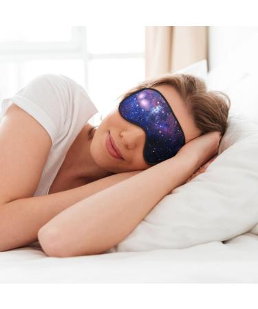 Blue & Purple Galaxy Print Soft Eye Mask for Sleep Mask Sleep Eye Mask for Women Men Sleeping Sleeping Travel