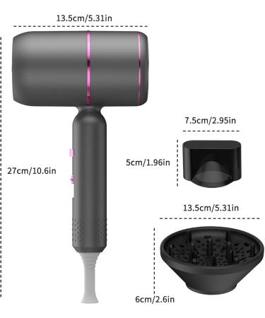 Sunydog Electric Hair Dryer 2000W High-Power Hair Dryer Hot and Cold Wind Blue Ion Hair Dryer Foldable for Home & Travel & Barbershop - Buy Online on GoSupps.com