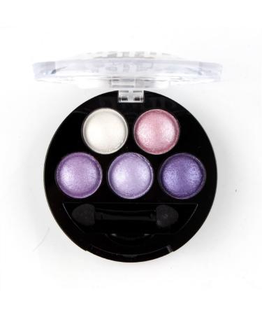 Mallofusa 5 Colors Eye Shadow Powder Metallic Shimmer Eyeshadow Palette (Amethyst Glam) 4.7oz