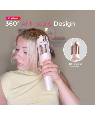 Buy TYMO Curlgo Eco 1 Inch Cordless Automatic Rotating Curling Iron - Dual Voltage Travel Hair Curler for Beach Waves Safe & Tangle-Free Gold Blush - Buy Online on GoSupps.com