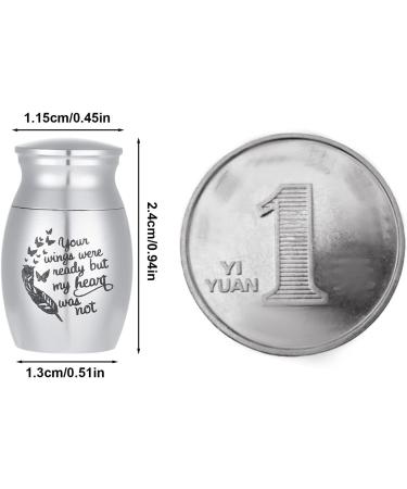 Canghai Mini Cremation Urn Small Keepsake for Human and Pet Ashes | Stainless Steel Ashes Holder Souvenir Ash Box 25x16 mm (Silver) - Buy Online on GoSupps.com