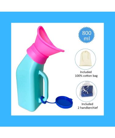 MINION Portable Urinal for Women and Men - Travel Porta Potty for Camping, Hiking & Travel - Adult Travel Potty with Male and Female Attachments - Includes Bag and Handkerchiefs - Buy Online on GoSupps.com