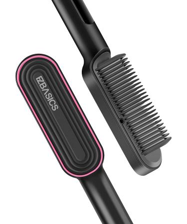 Hair Straightener Brush EZBASICS Ionic Hair Straightening Brush with 9 Heat Levels for Frizz-Free Silky Hair, 30s Fast Heating Anti-Scald & LED Screen, Perfect for Professional Salon at Home