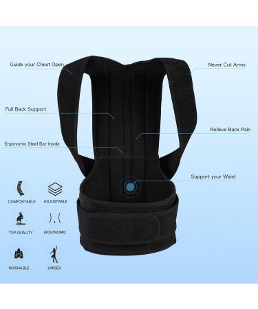 Back Brace Posture Corrector for Men & Women | Adjustable Lightweight Shoulder Straightener for Pain Relief - Buy Online on GoSupps.com