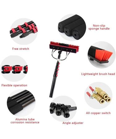 Window Cleaning Pole Water/Hose Fed Pole Window Cleaning Brush Equipment Extendable Cleaner Pole for Large Vehicles Trucks Roof/5.4M/18Ft 35cm Brush Head 9M/30FT - Buy Online on GoSupps.com