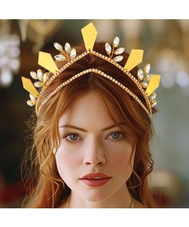 Zoestar Rhinestone Tiaras and Crowns Gold Mirror Tiara Headband Crystal Bridal Headwear for Women - Buy Online on GoSupps.com