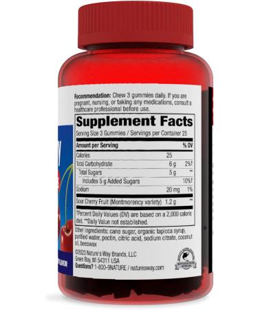 Nature's Way Tart Cherry Ultra Gummies - 75 Count Enzymatic Therapy Supplement - Buy Online on GoSupps.com