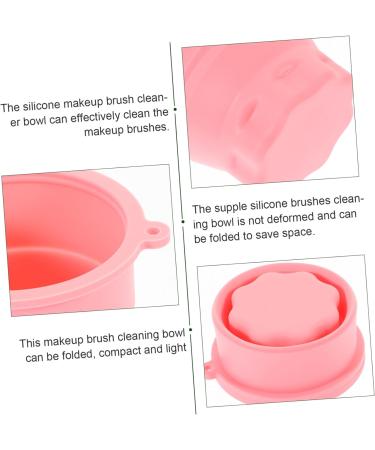 HOOTNEE Silica gel Washing machine brush cleaning pad washer cup tool cosmetic Cleaner scrub cup clean set Multifunction Scrubber cleaning bowl Makeup Tools drying rack 9.20X9.20X8.60CM Pink - Buy Online on GoSupps.com