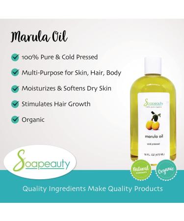 Marula Oil Cold Pressed Unrefined - 100% Natural Bulk Carrier for Essential Oils - Moisturizer for Face, Skin, Hair - Ideal for Soap Making - Sizes 2oz to 7lbs (32oz) - Buy Online on GoSupps.com