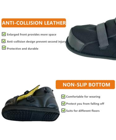 WEEOATAR Medical Boot | Adjustable Post-op Walking Shoe for Surgery Recovery | Orthopedic Support for Broken Foot Toe Fractures and Bunions - Size M Black2 - Buy Online on GoSupps.com