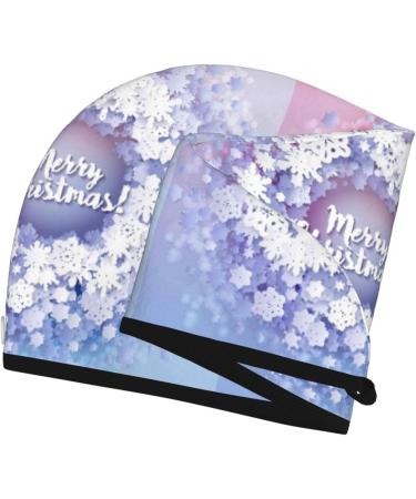 Quick-Dry Hair Towel Wrap with Button - Christmas Round Design | Hair Drying Towel Turban for Effortless Hair Drying - Buy Online on GoSupps.com