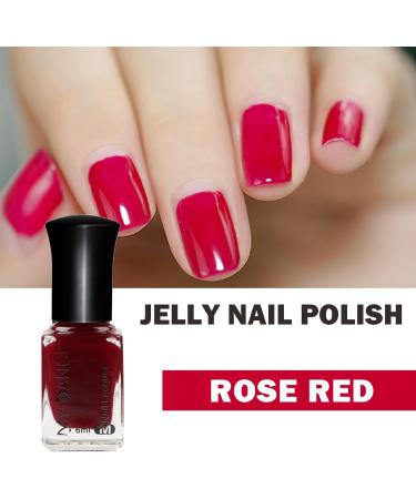 Jelly Nail Polish Clear Red Nail Polish Translucent Quick Dry & High Gloss Nail Varnish No Need Cure Gel Nail Polish Non Toxic Formula Milk Sheer Nail Paint DIY Home Manicure (6ml) GD017 - Buy Online on GoSupps.com