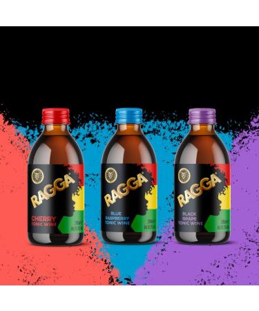 Ragga Tonic Cherry Black Grape & Blue Raspberry Bundle 6 x 200ml 16.5% Abv
