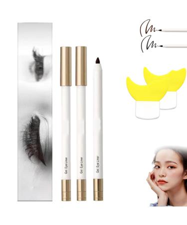 behound Crayon eye-liner imperm able l'eau longue dur e Eyeliner Stick Drying Lastin Long Lasting Eyeliner 24 Hour Waterproof Eye Liner Waterproof Smudge Proof Pencil avec Sharpener (2 Pcs)