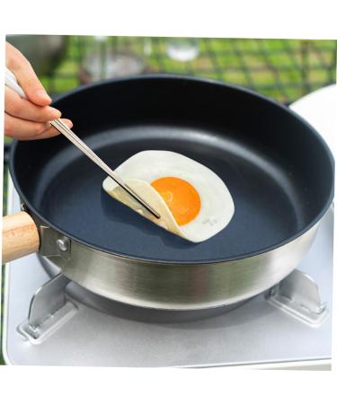 Yardenfun Camping Portable Pan Pans Stainless Steel Cookware Griddle Flat Skillet Non Stick Cooking Utensils Egg Pan Stainless Steel Pan Stainless Steel Pot Lightweight Wood - Buy Online on GoSupps.com