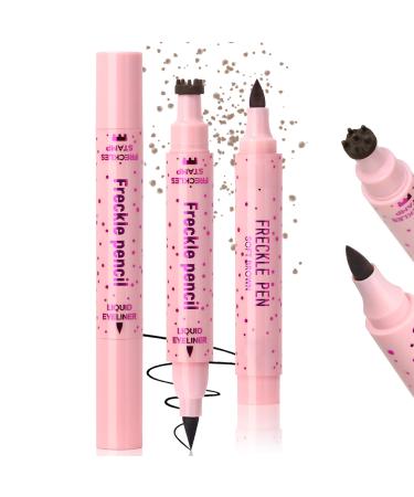 Noerrors Stylo tampon tache de rousseur naturellement r aliste 2 en 1 liner tampon tache rousseur maquillage faux taches de rousseur imperm able #Marron clair 01