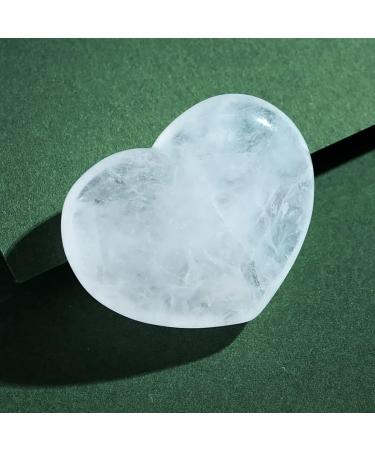 XIANNVXI 45mm 1.8" Clear Quartz Healing Crystals Heart Stones 100% Natural Crystals Gemstones Polished Love Puff Palm Stones Reiki Crystal Gifts White - Clear Quartz - Buy Online on GoSupps.com