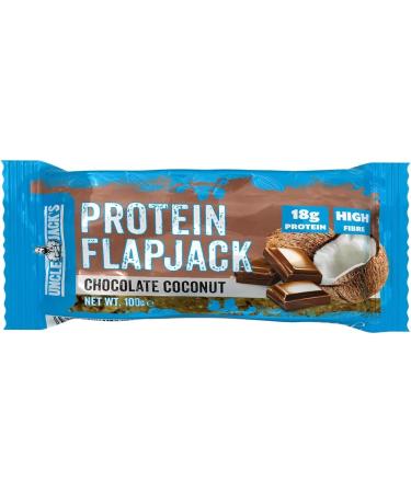 Uncle Jack's Protein Flapjacks | 16 x 100g | 18g Protein | High Protein High Fibre | Vegetarian | (Chocolate Coconut) - Buy Online on GoSupps.com