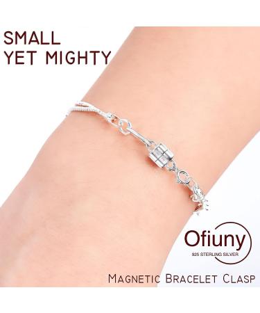 925 Sterling Silver Mini Magnetic Jewelry Clasp Connector | Necklace/Bracelet Chain Extender | Made in Italy | 1Pc Silver - Buy Online on GoSupps.com