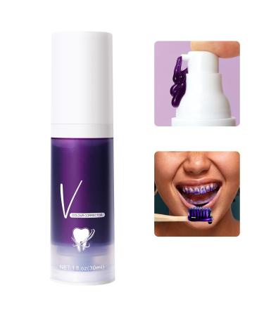 V-34plus Purple Colour Corrector Toothpaste Whitening Toothpastes Stain Removal Color Corrector Purple Toothpaste for Teeth Whitening Teeth Cleaning and Care 1 Pack