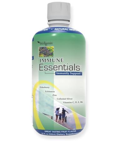 Wellgenix Immune Essentials  12 in 1 Natural Immune System Support Supplement - Liquid Nutritional Multivitamin - Boosts Immune System and Overall Health for Kids & Adults - Fruit Punch Flavor 32 oz - Buy Online on GoSupps.com