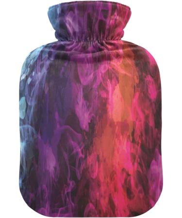 Colorful 1L Hot Water Bottle with Plush Cover - Winter Heater for Kids & Adults - Buy Online on GoSupps.com