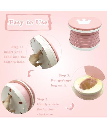 Foldable Toddler Travel Potty Seat - Portable Training Toilet for Kids, Camping & Indoor Use - Pink - Buy Online on GoSupps.com